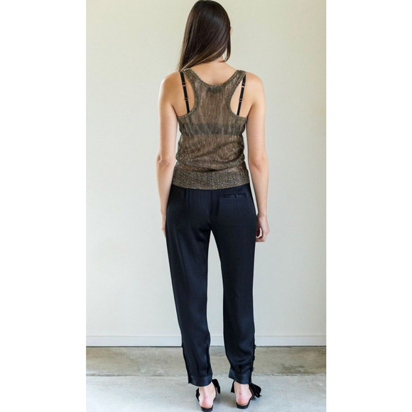 NEW! Nili Lotan 2 Bertina Slouchy VIRGIN WOOL Pants Pleats High Rise Button Hem - Picture 13 of 14